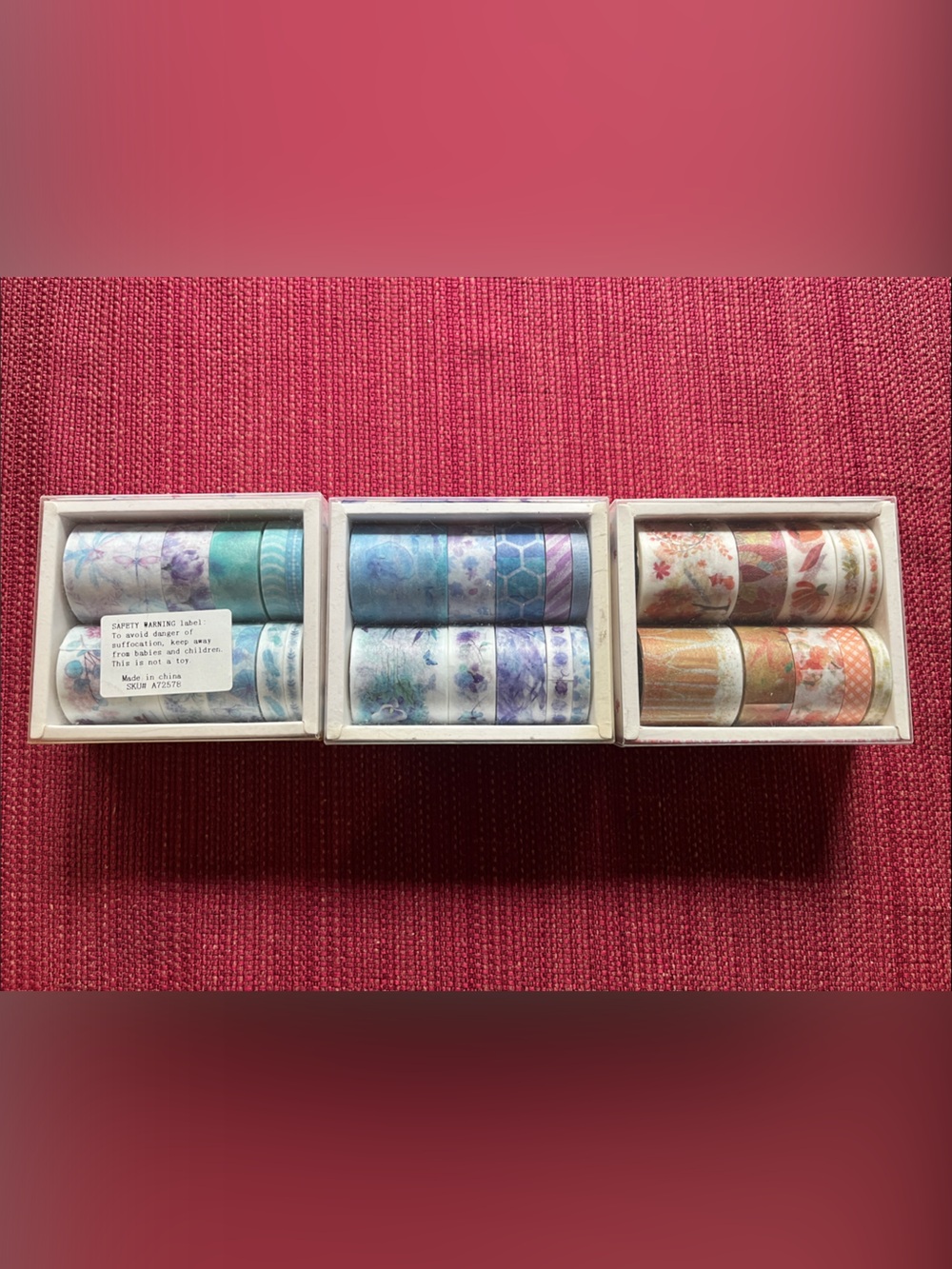 Assorted Blue and Peach Decorative Washi Tape Set - Unknown Brand